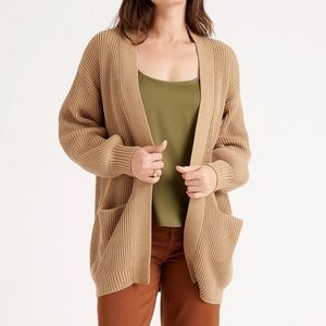 Quince Camel 100% Organic Cotton Oversized Cardigan